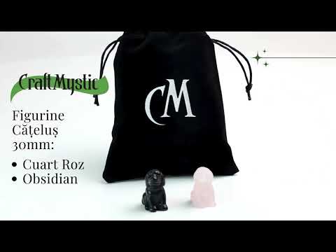 Figurina Artizanala 30mm Catelus din Obsidian