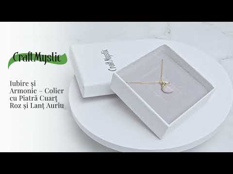 Iubire si Armonie – Colier cu Piatra Cuart Roz si Lant Auriu