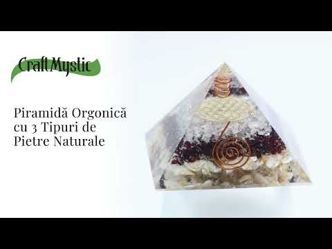Piramida orgonica cu 3 tipuri de pietre naturale