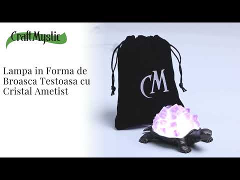 Mini Lampa Broasca Testoasa cu Cristale de Ametist