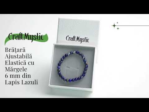 Bratara Elastica cu Margele Naturale de 6mm din Lapis Lazuli