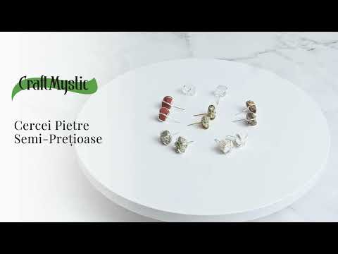 Cristalul puritatii – Cercei stud argintii cu cuart transparent natural