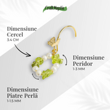 Transformare si Lumina – Cercei cu Peridot, Perle si Fluture