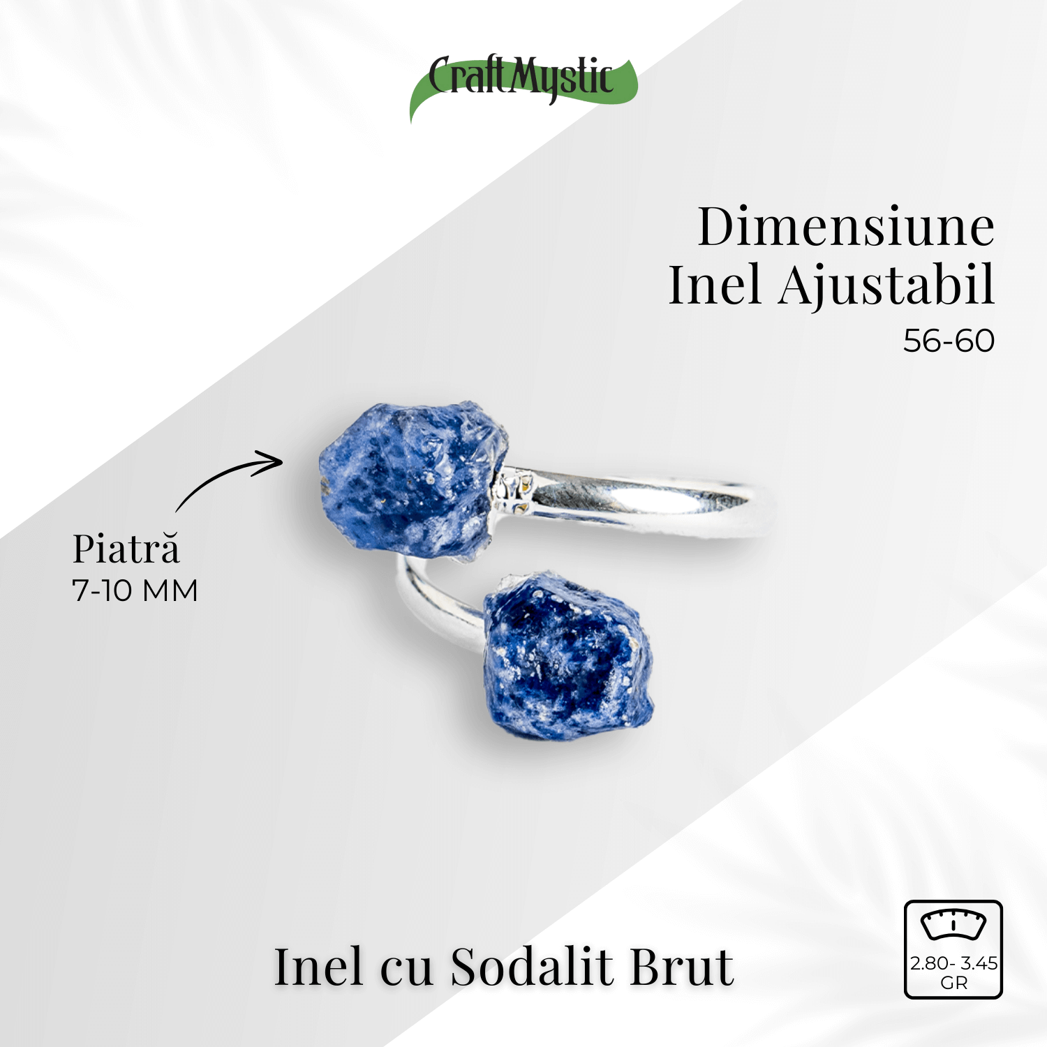 Ghidare si inspiratie – Inel cu dubla piatra sodalit in forma bruta