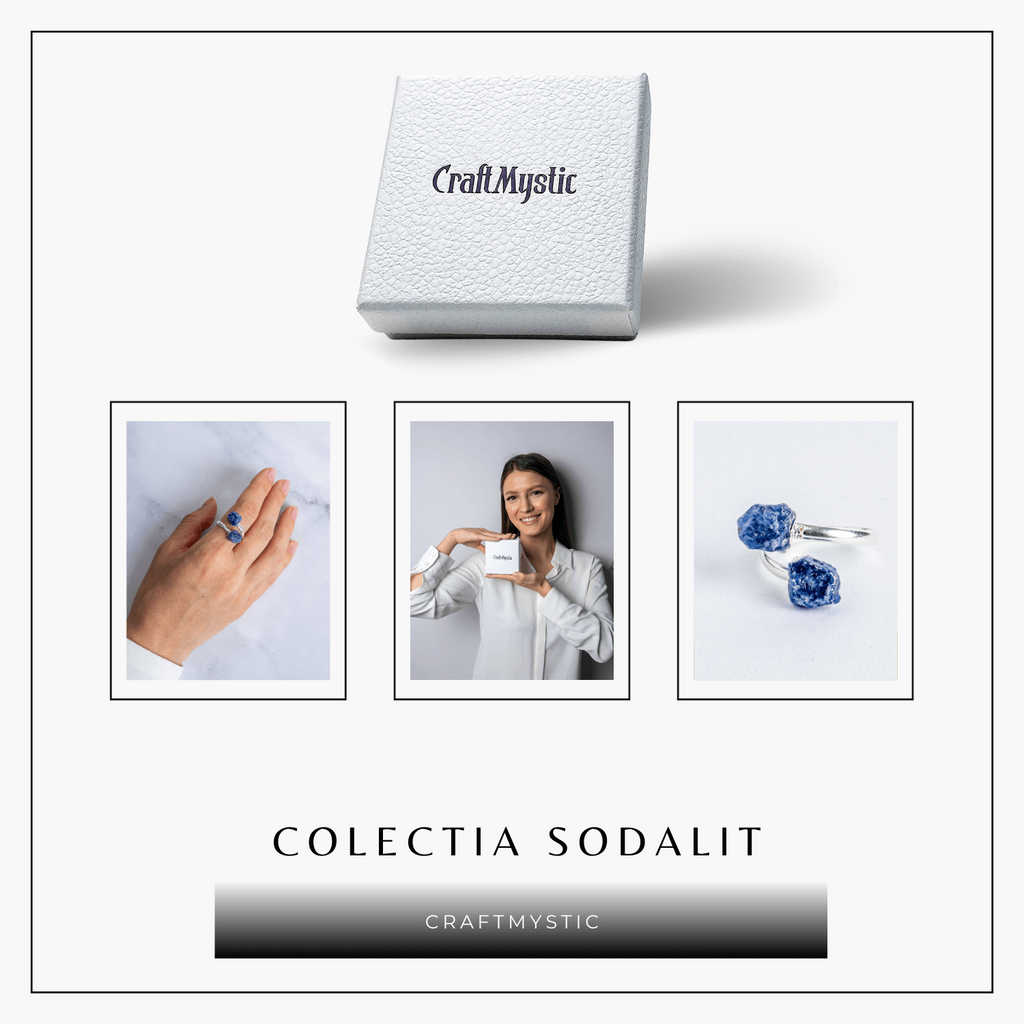 Ghidare si inspiratie – Inel cu dubla piatra sodalit in forma bruta