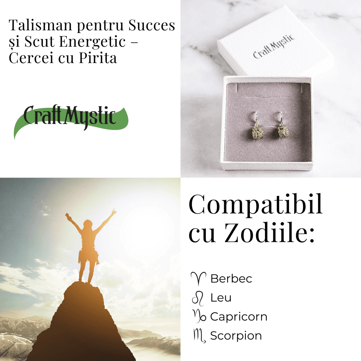 Talisman pentru succes si scut energetic – Cercei argintii cu Pirita