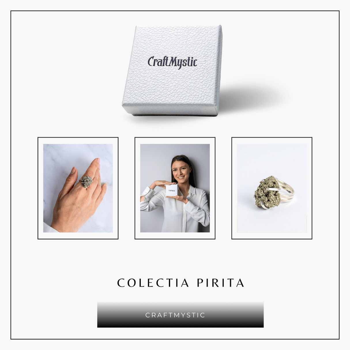 Inel ajustabil pentru abundenta – Pirita naturala pentru succes si protectie energetica