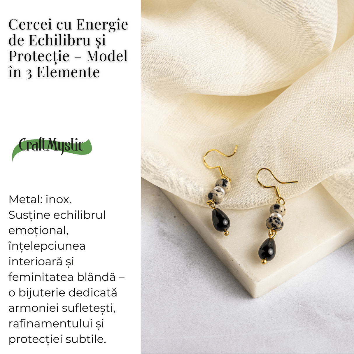 Cercei cu Energie de Echilibru si Protectie – Model in 3 Elemente