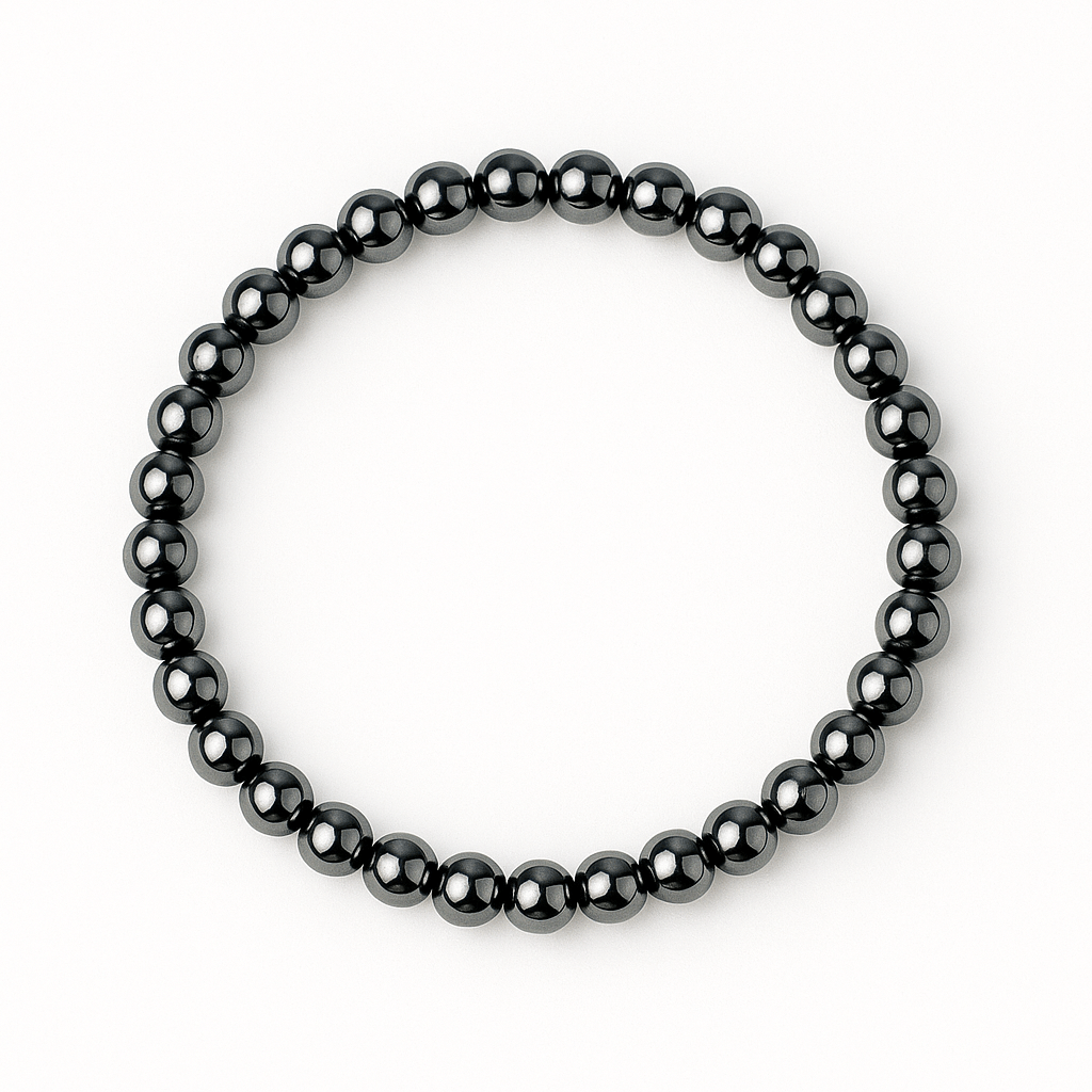 Putere si claritate – Bratara elastica cu pietre de hematit 6 mm
