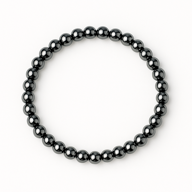 Putere si claritate – Bratara elastica cu pietre de hematit 6 mm