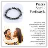 Bratara cu Hematit 8 mm Impamantare si Focus – Unisex, minimalista, puternica