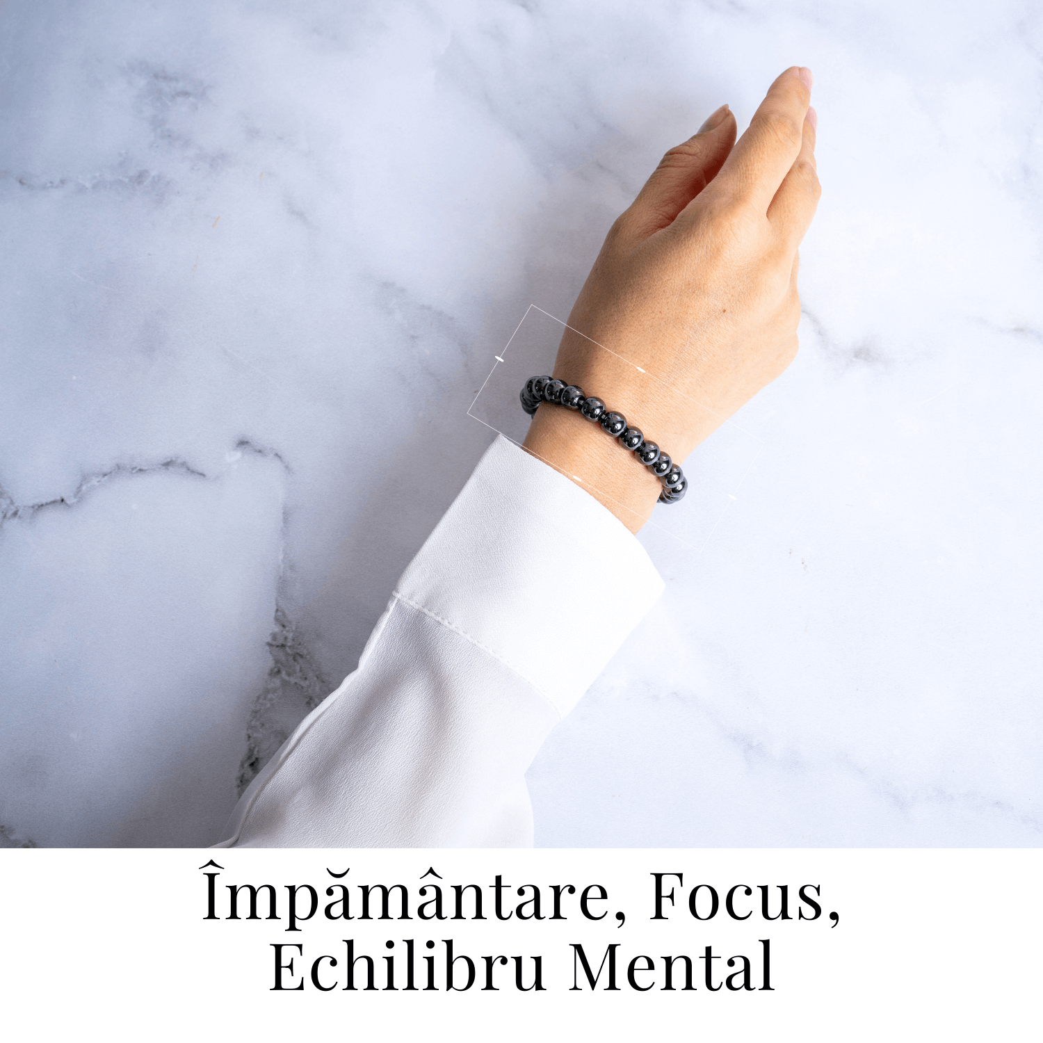 Bratara cu Hematit 8 mm Impamantare si Focus – Unisex, minimalista, puternica