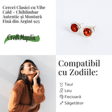 Cercei Clasici cu Chihlimbar Autentic si Montura Fina din Argint 925