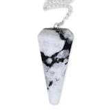 Pendul Radiestezie cu Varf de Piatra Lunii Curcubeu Natural 45 mm