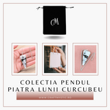 Pendul Radiestezie cu Varf de Piatra Lunii Curcubeu Natural 45 mm