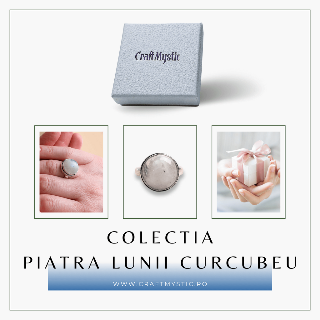 Inel Argintiu Ajustabil cu Piatra Lunii Curcubeu