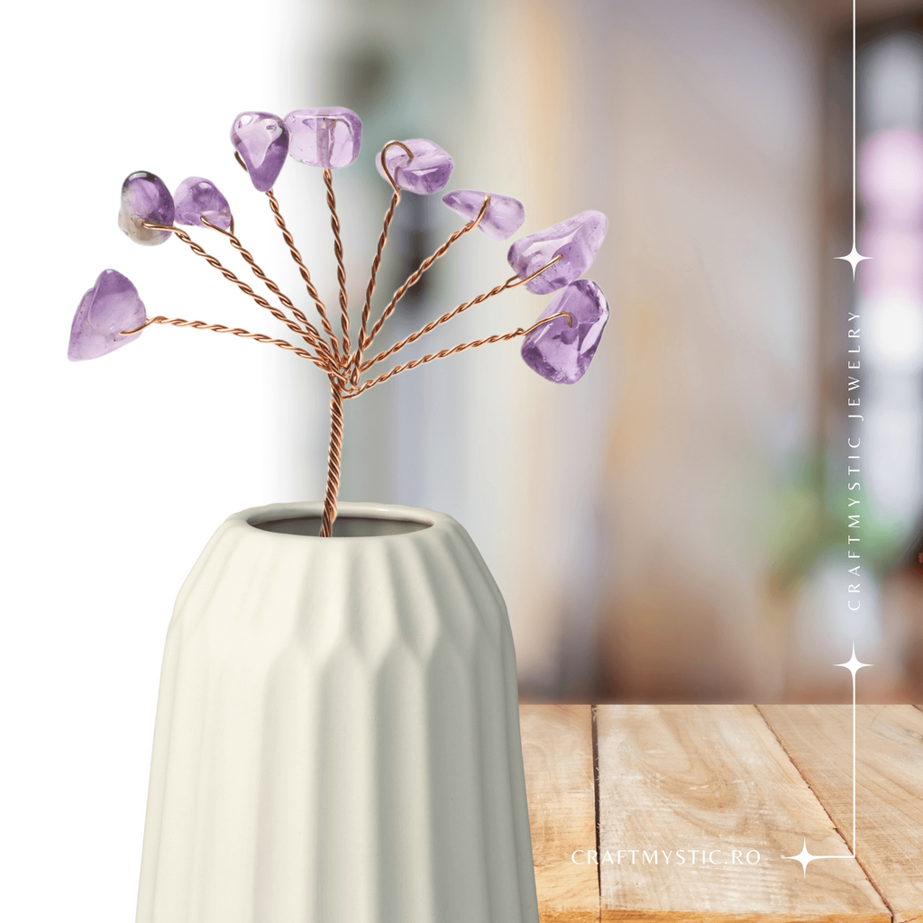 Ramurica DIY din Pietre Naturale Ametist (9 Pietricele)