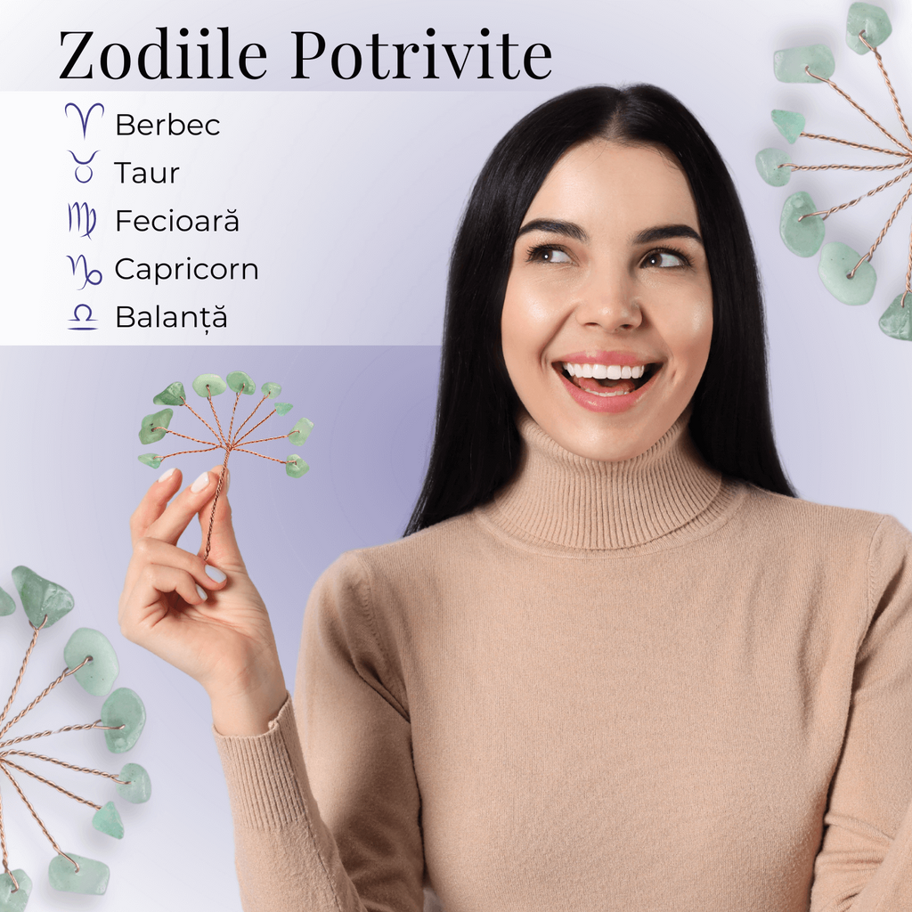 Ramurica Creativă DIY cu Pietre Naturale de Aventurin Verde (9 Pietricele)