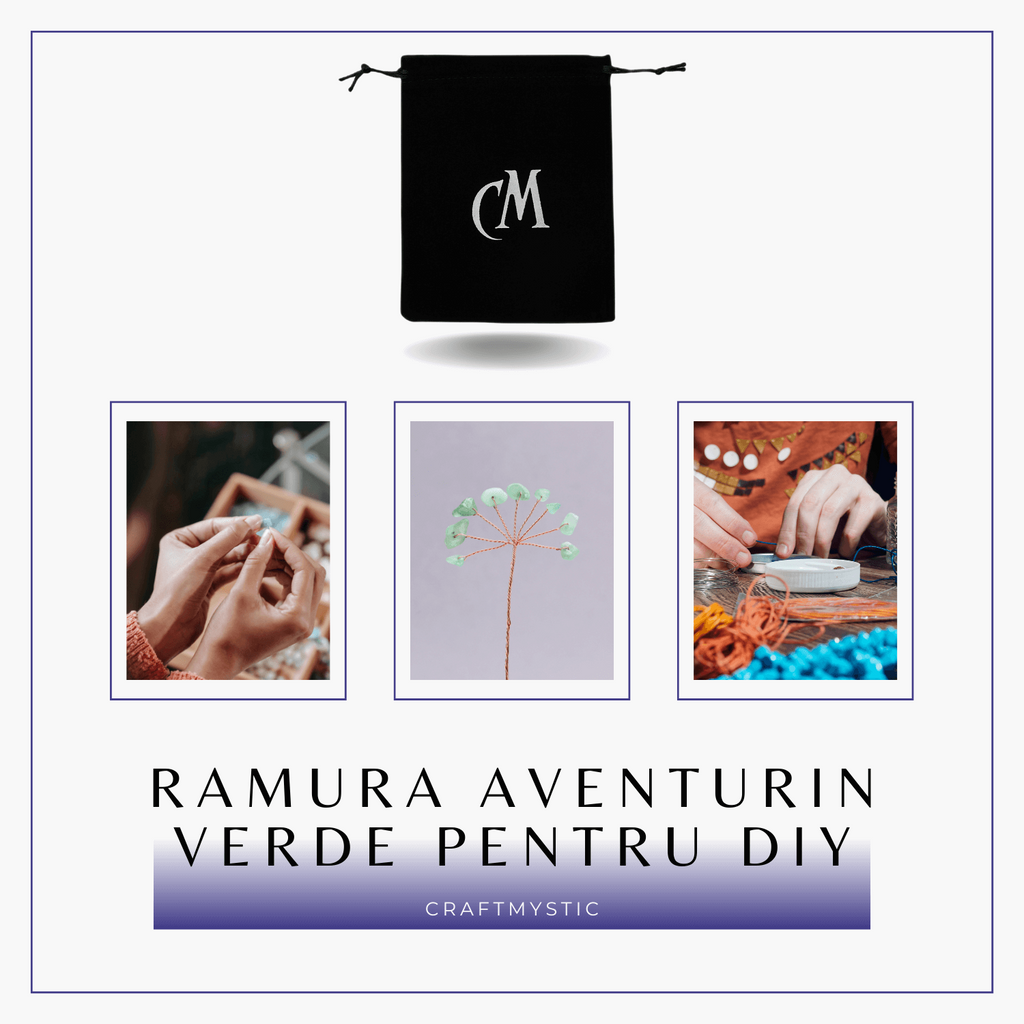 Ramurica Creativă DIY cu Pietre Naturale de Aventurin Verde (9 Pietricele)