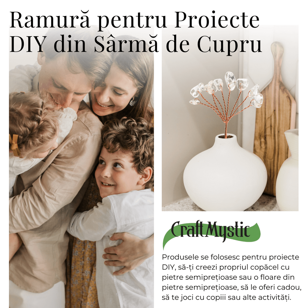 Ramurica DIY din Pietre Naturale Cuart Transparent (9 Pietricele)