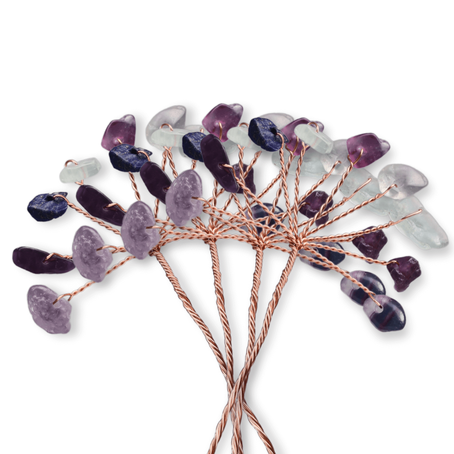 Ramurica Creativa DIY cu Pietre Naturale Fluorit (9 Pietricele)