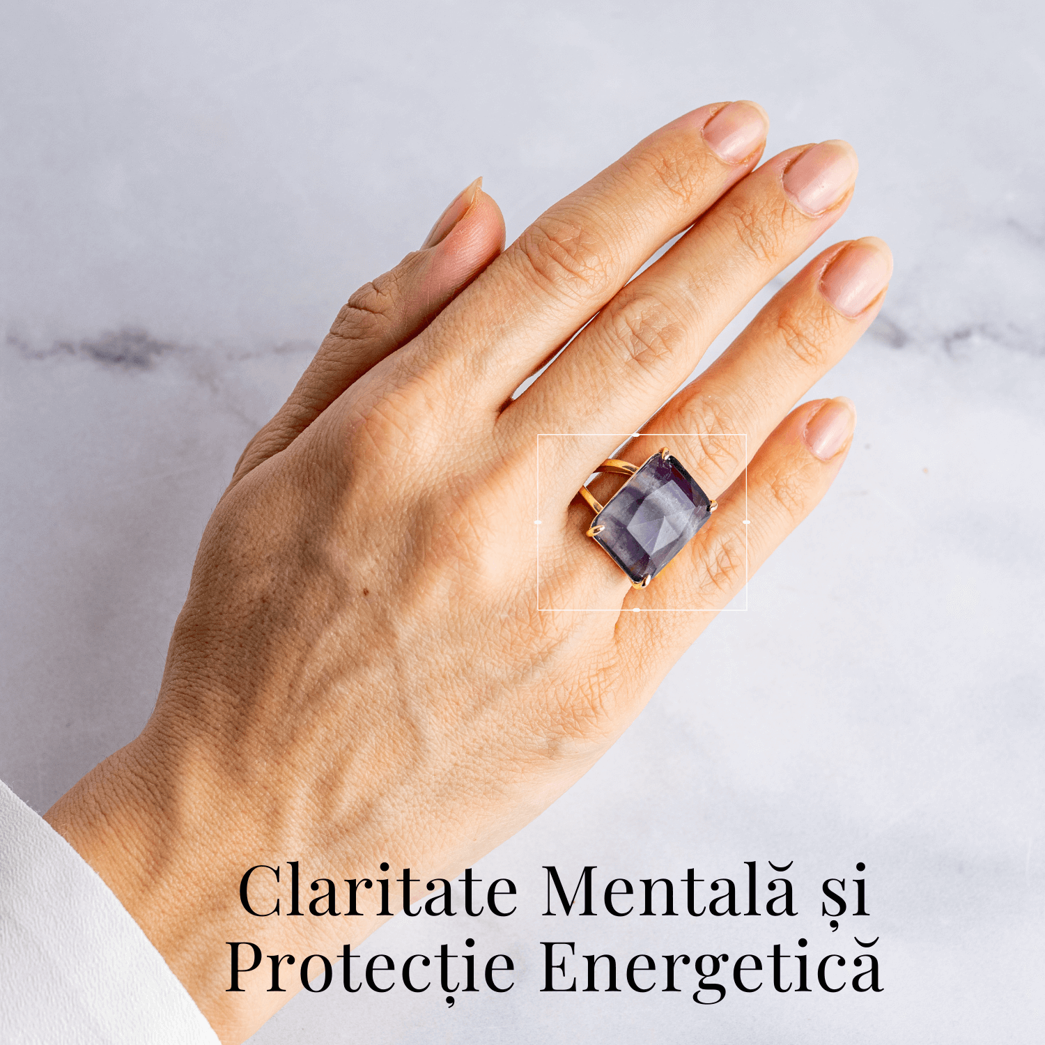 Claritate si Protectie – Inel cu Fluorit Natural si Energie Mentala