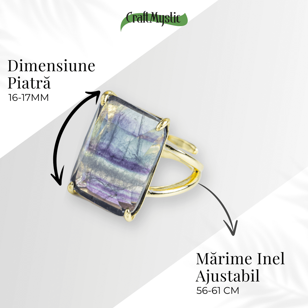 Claritate si Protectie – Inel cu Fluorit Natural si Energie Mentala