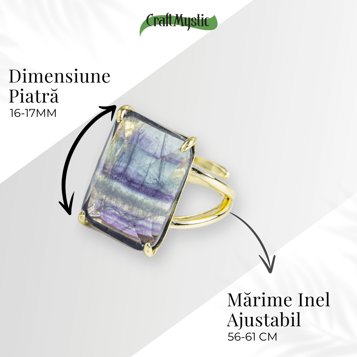 Claritate si Protectie – Inel cu Fluorit Natural si Energie Mentala