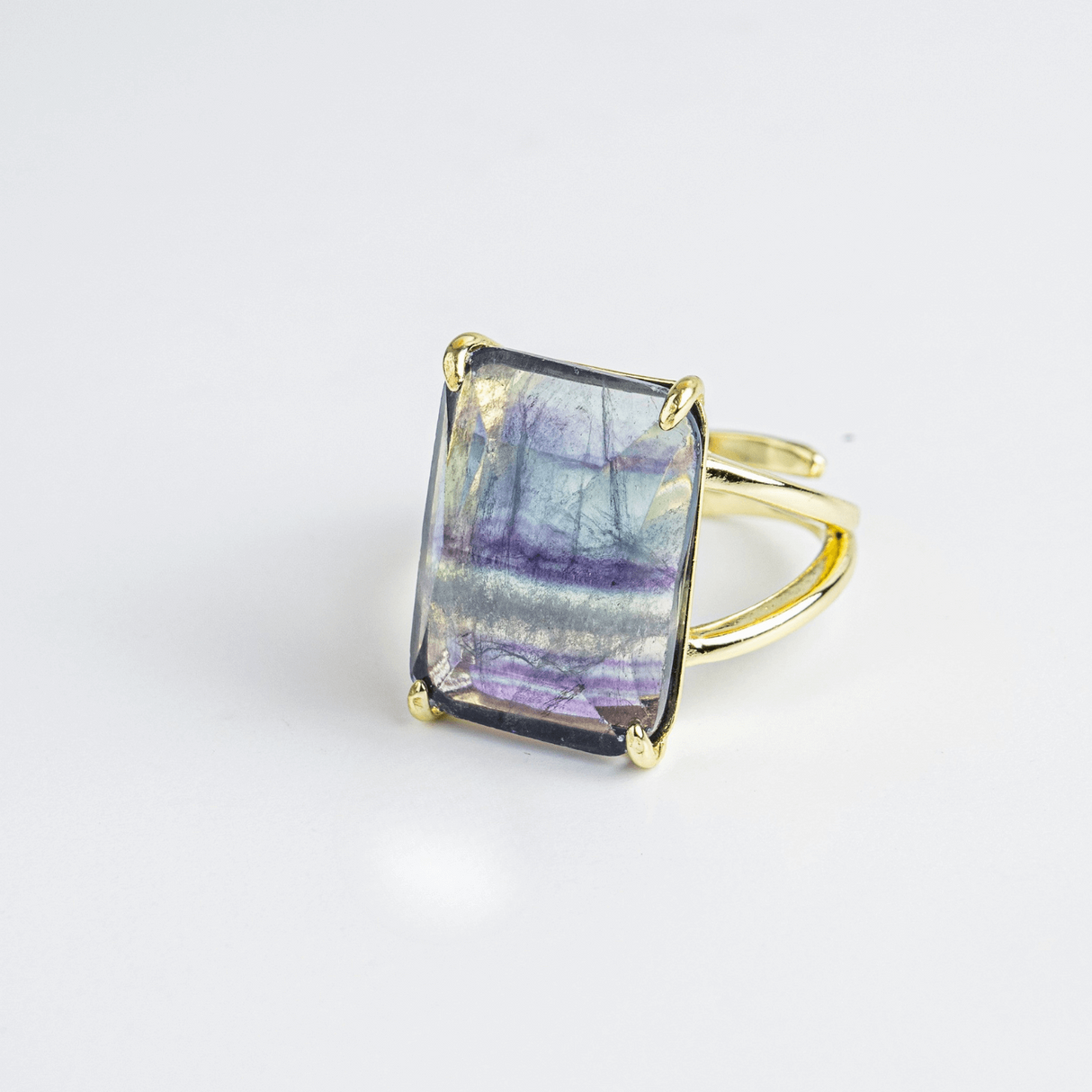 Claritate si Protectie – Inel cu Fluorit Natural si Energie Mentala