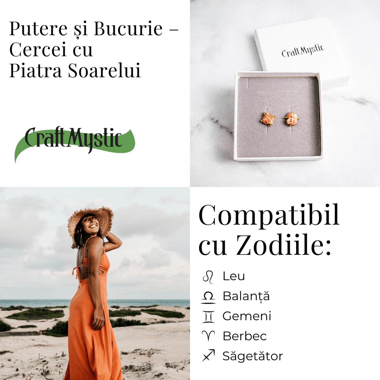 Putere si Bucurie – Cercei cu Reflexe Aurii si Inchidere cu Tija