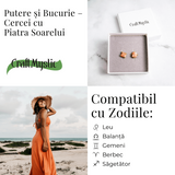 Putere si Bucurie – Cercei cu Reflexe Aurii si Inchidere cu Tija