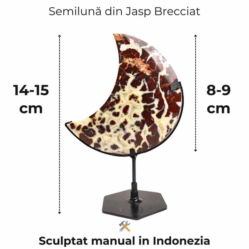 Semiluna din Jasp Brecciat – Simbolul puterii personale si al curajului interior