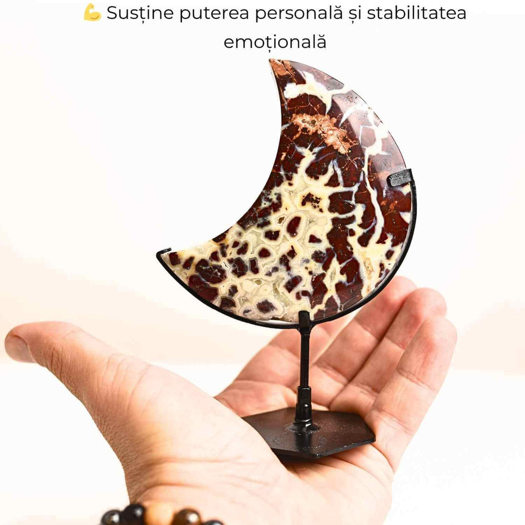 Semiluna din Jasp Brecciat – Simbolul puterii personale si al curajului interior
