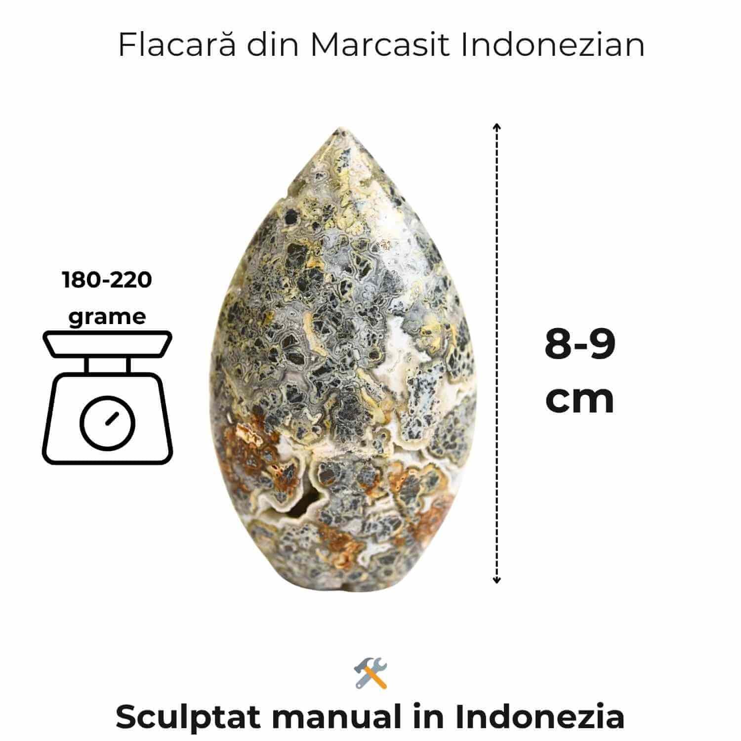 Gardianul calmului – Flacara din Marcasit Indonezian pentru Vindecare si Liniste Interioara 8-9 cm