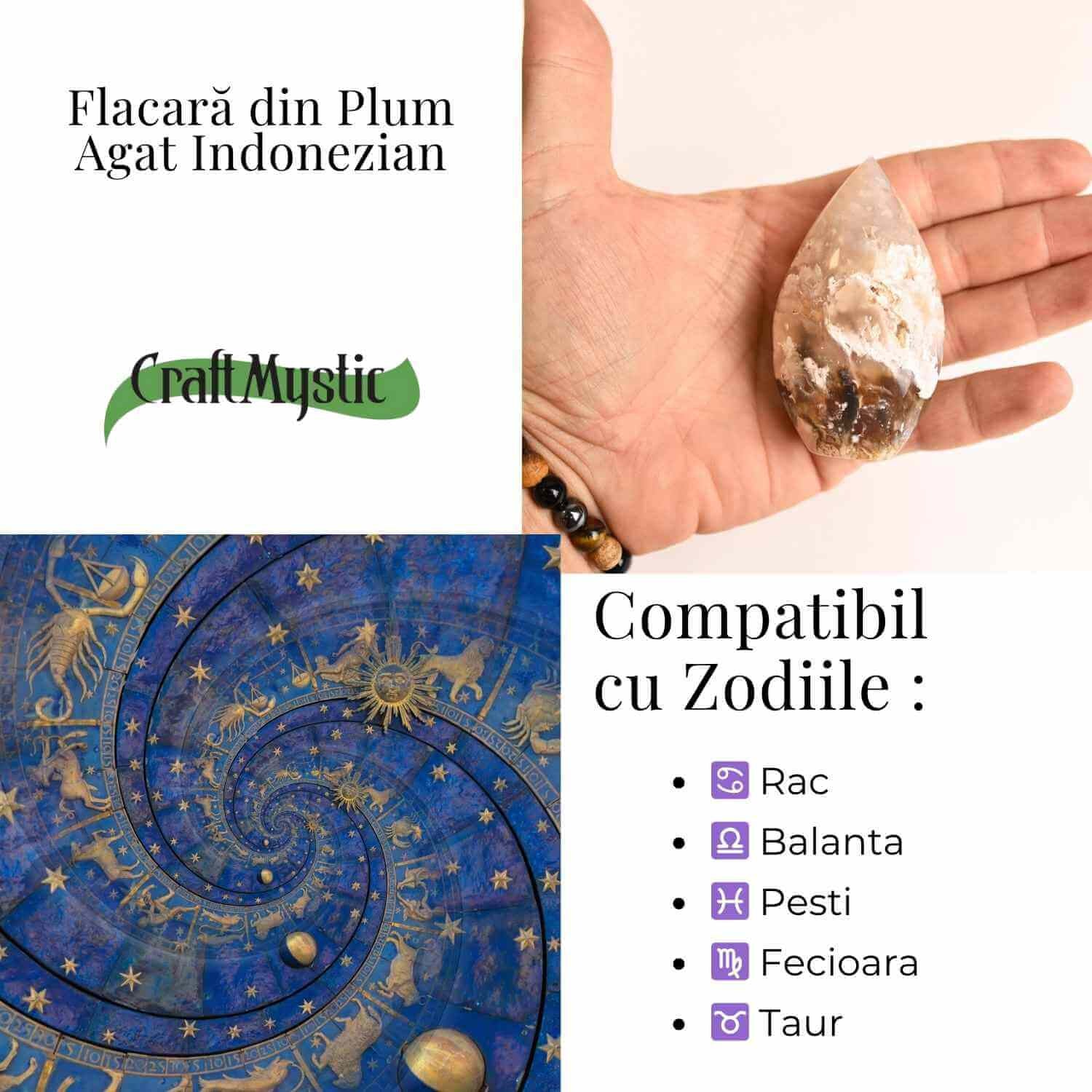 Flacara care mangaie – Plum Agat Indonezian pentru Calm si Vindecare Emotionala 7-8 cm