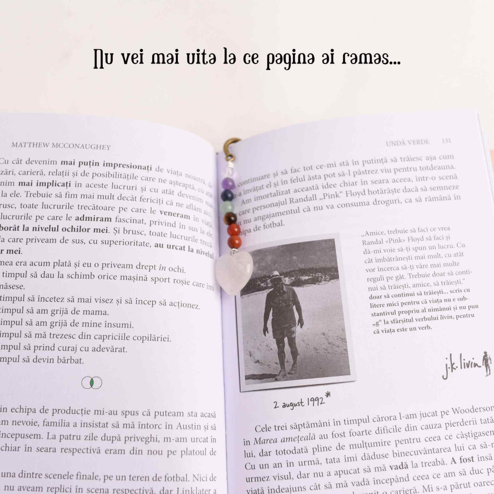 Semn de Carte Energetic cu Cele 7 Chakre si Inimioara din Cuart Roz - Cadoul Spiritual Ideal pentru Iubitorii de Carti