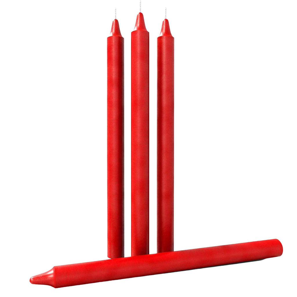 Set 4 Lumanari rosii drepte de 25 cm