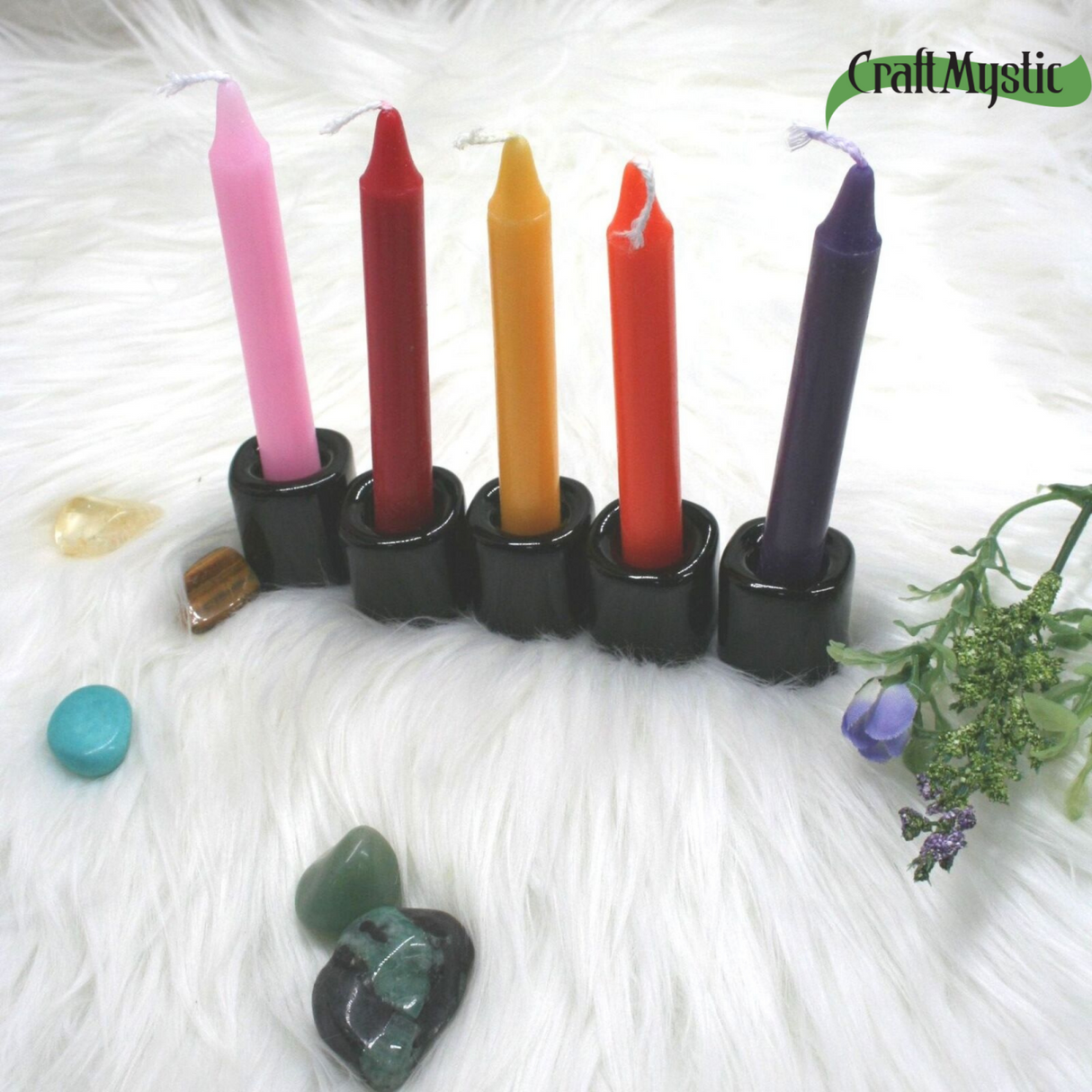 Set de 6 bucati suport ceramica pentru lumanari utilizate pentru ritualuri magice, proiecte DIY, consumabile Wiccan si multe altele