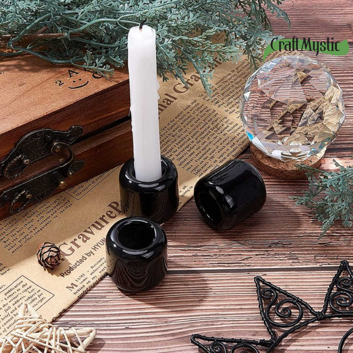 Set de 6 bucati suport ceramica pentru lumanari utilizate pentru ritualuri magice, proiecte DIY, consumabile Wiccan si multe altele