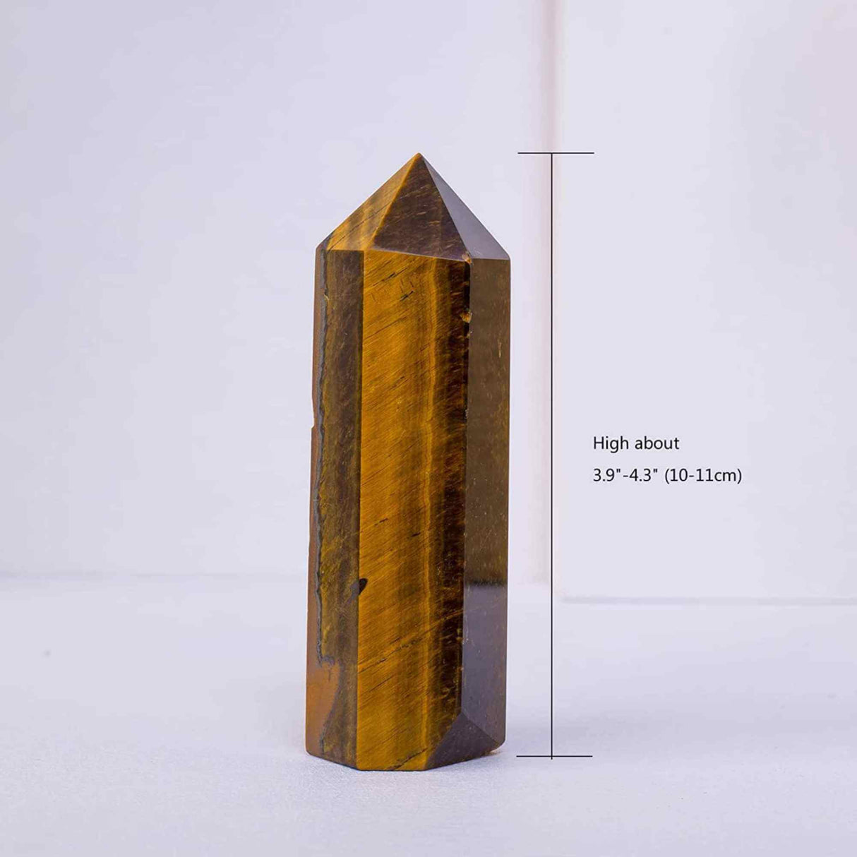 Turn cristal Ochi de Tigru de 10-11 cm din Piatra Naturala Vindecatoare Hexagonala pentru Meditatie