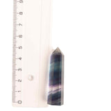 Set 2 turnuri din cristale semipretiose vindecatore hexagonale Fluorit curcubeu - Obelisc cu inaltimea de 5 cm