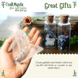 Set 60 de sticlute cu dop de pluta - Sticle miniatura cu capace si accesorii - Mini borcane din sticla transparenta – Mini sticlute decorative pentru nunti, botezuri, potiuni, proiecte craft DIY