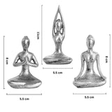 Set 3 statuete sculptate pentru meditatie Yoga - Decor Feng Shui, ideale pentru o stare de liniste si relaxare
