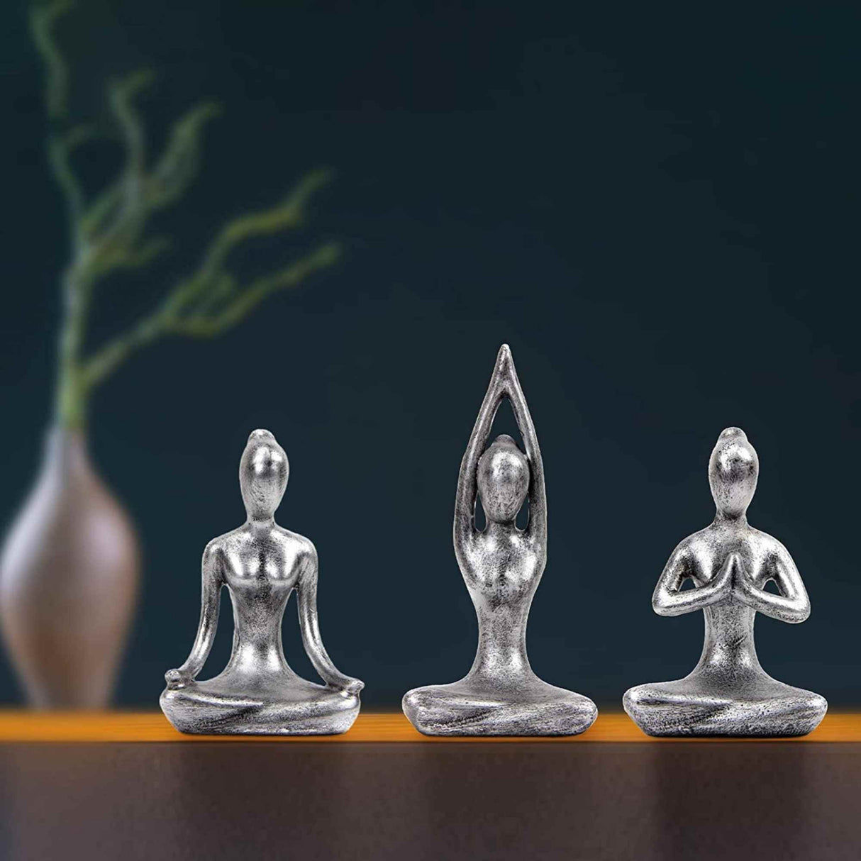 Set 3 statuete sculptate pentru meditatie Yoga - Decor Feng Shui, ideale pentru o stare de liniste si relaxare