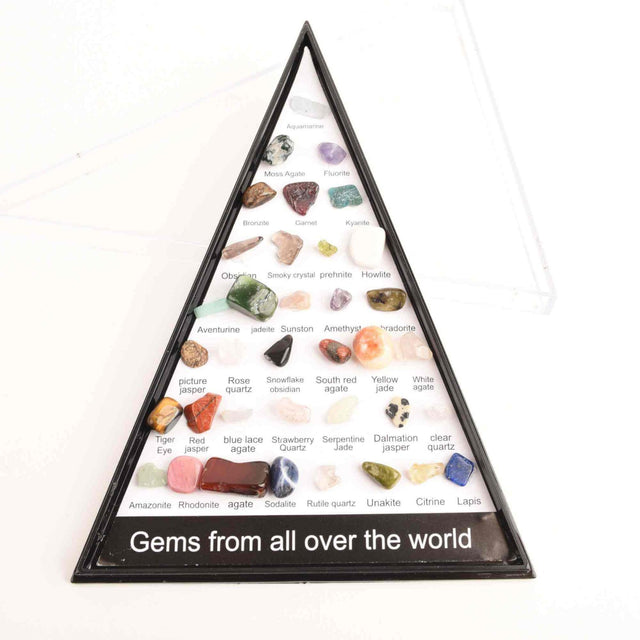Mini Set 36 de cristale si pietre semipretioase de colectie din intreaga lume – cadou educational pentru copii, geologie, pietre minerale
