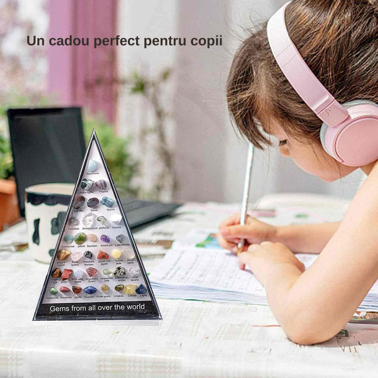 Mini Set 36 de cristale si pietre semipretioase de colectie din intreaga lume – cadou educational pentru copii, geologie, pietre minerale