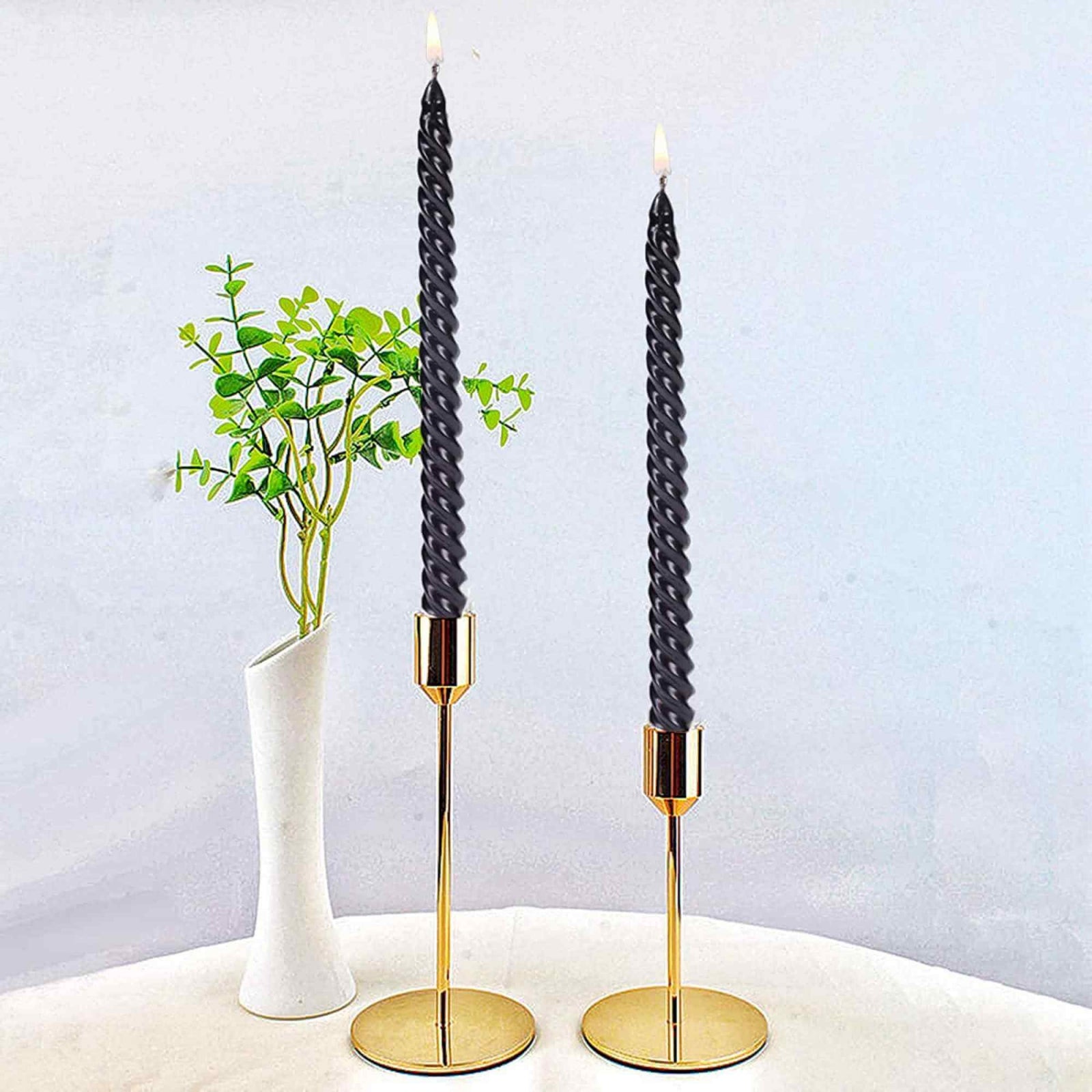 Set 4 Lumanari negre spirala de 25 cm