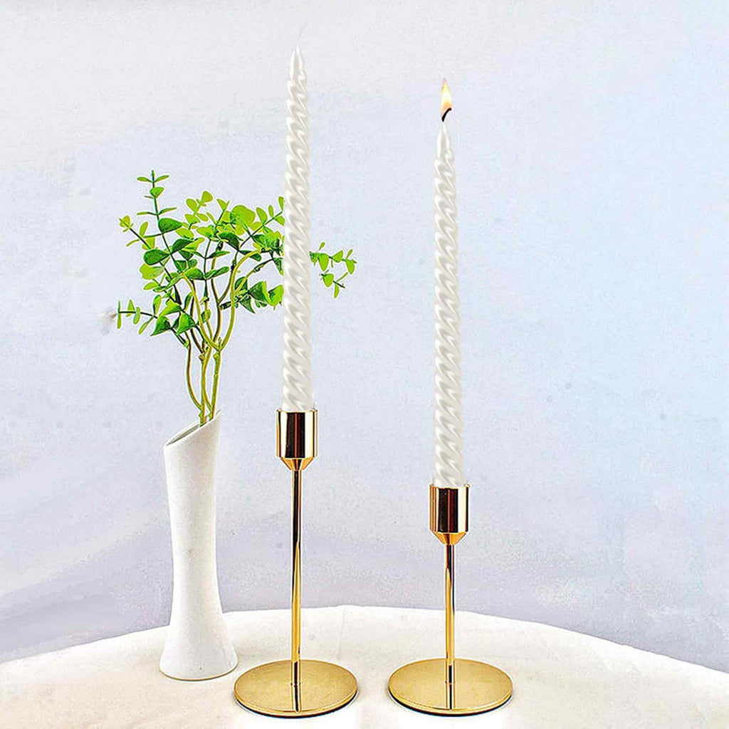 Set 4 Lumanari albe spirala de 25 cm
