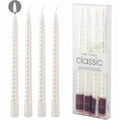 Set 4 Lumanari albe spirala de 25 cm - Lumanari fara picurare si fara parfum - Perfecte ca lumanari pentru cina, ocazii speciale - Copie