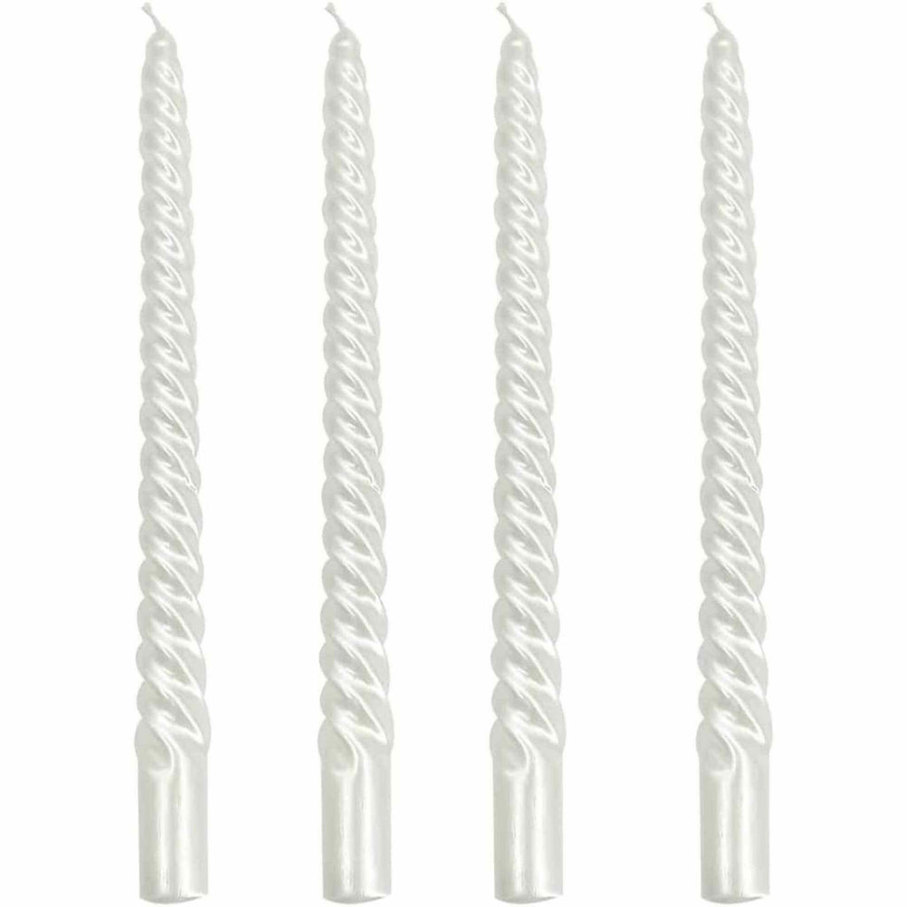 Set 4 Lumanari albe spirala de 25 cm
